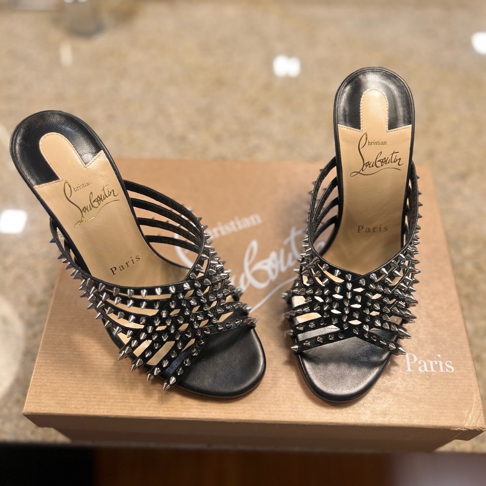 Christian Louboutin Martha Spike 100 Kid  Heels - Size 35.5 (US 5.5) - Brand New
